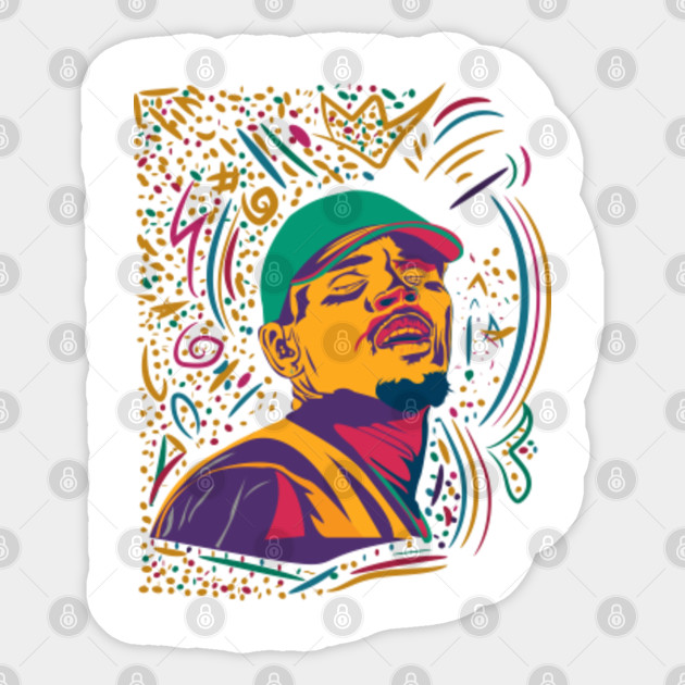 Chris Brown Retro Pop Art Chris Brown Sticker Teepublic