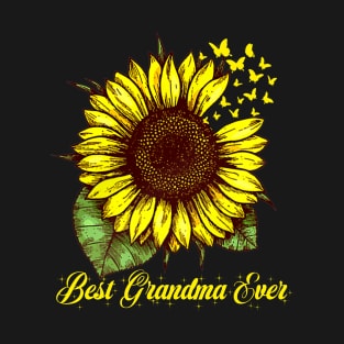 Best Grandma Ever Sunflower Gift T-Shirt