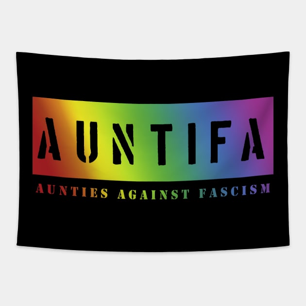 Auntifa Aunties Against Fascism Club Q Edition Tapestry by Feisty Army