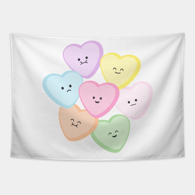 Candy Hearts | by queenie's cards Tapestry by queenie's cards