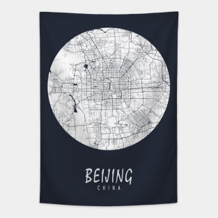 Beijing, China City Map - Full Moon Tapestry