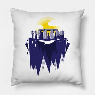 Modern skyscrapers stone henge silhouette graphic art Pillow