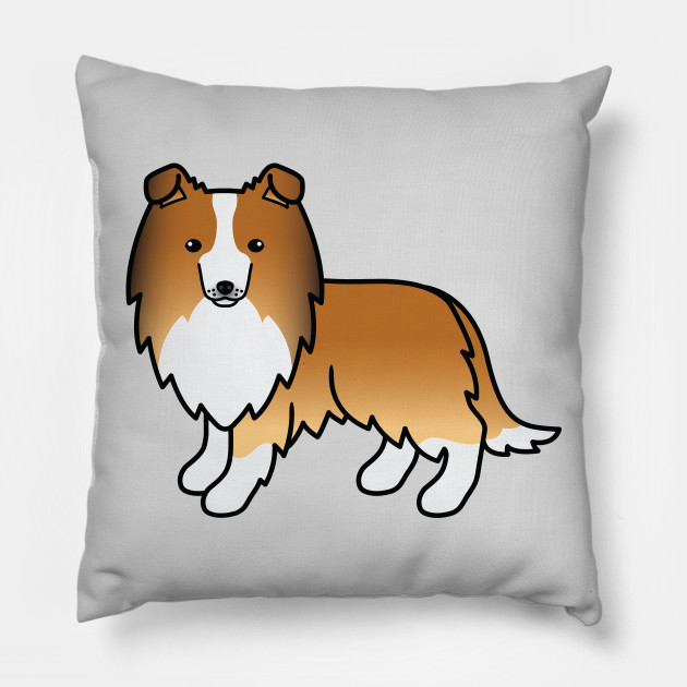 Sable Shetland Sheepdog Sheltie Dog Cute Cartoon Illustration