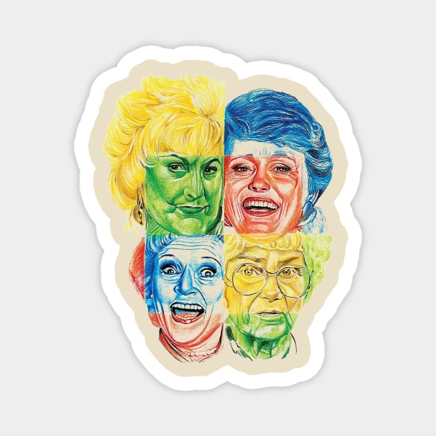 The Golden Girls Colorful Magnet by Berujung Harmony