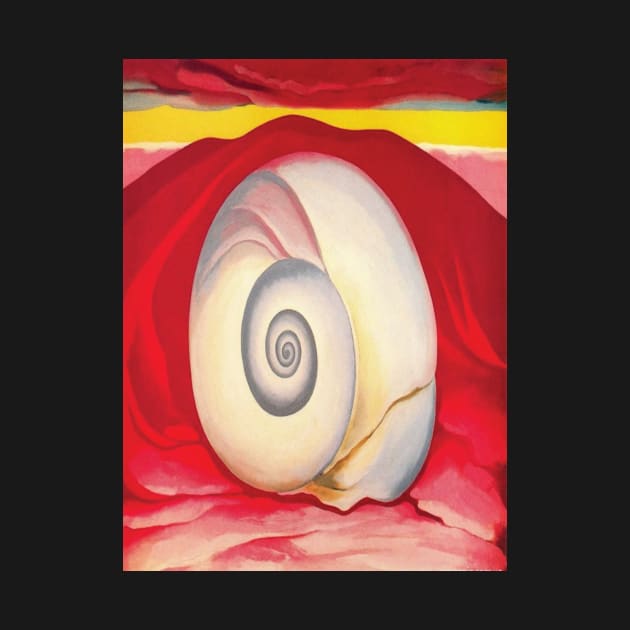 Red Hill And White Shell by Georgia O'Keeffe by QualityArtFirst