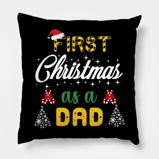 First Christmas as a dad Pillow by NAM Illustration