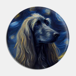 Starry Night Afghan Hound Pin