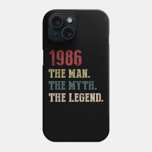 Vintage 1986 The Man The Myth The Legend Gift 34th Birthday Phone Case