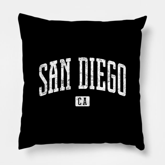 San Diego CA Vintage City Pillow by Vicinity