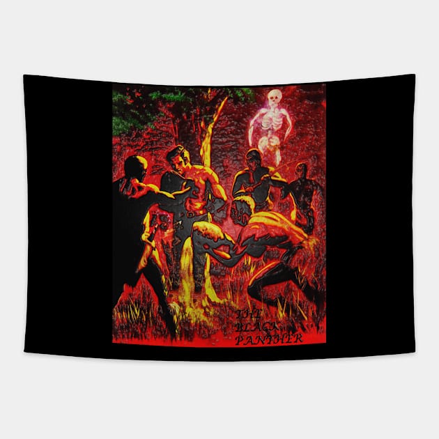 The Black Panther - Spirit from the Fire (Unique Art) Tapestry by The Black Panther