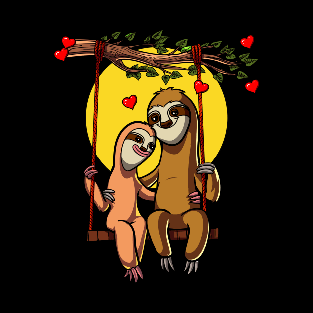 Cute Sloth Couple by underheaven