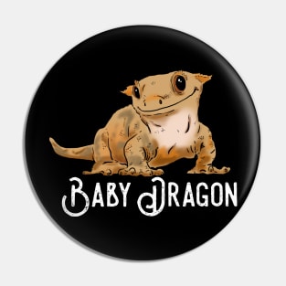 Smiling Crested Gecko, Cute Crestie Drawing, Dragon Gecko Pin