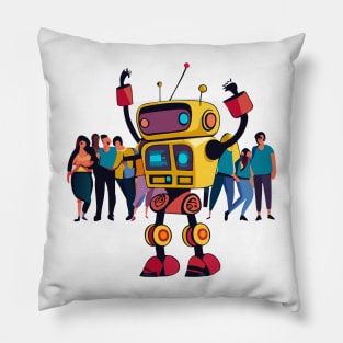 robot dancing in club bauhaus Pillow