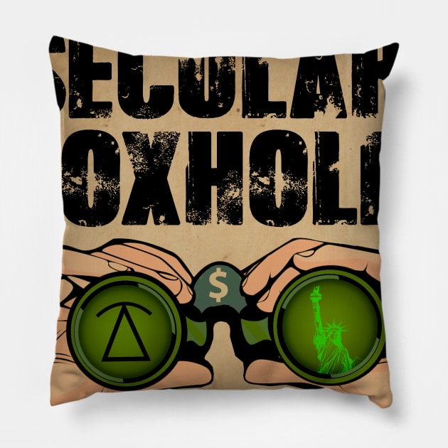 The Secular Foxhole Pillow by Tea Party Media