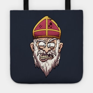 Creepy Cartoon Saint Nicholas Face Tote