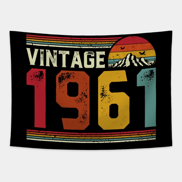 Vintage 1961 Birthday Gift Retro Style Tapestry by Foatui