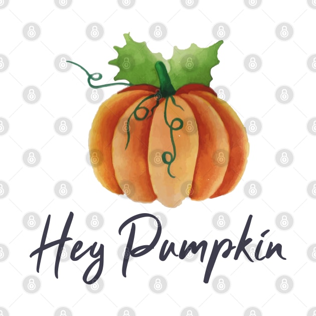 Hey Pumpkin Watercolor Fall Design by LittleMissy