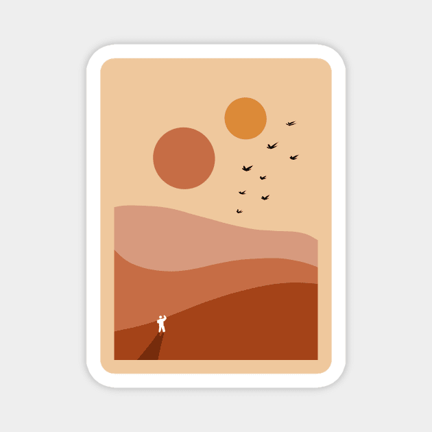 Alien landscape Magnet by Leonie Jonk