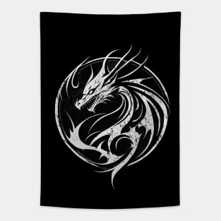 Dragon symbol, tattoo style Tapestry