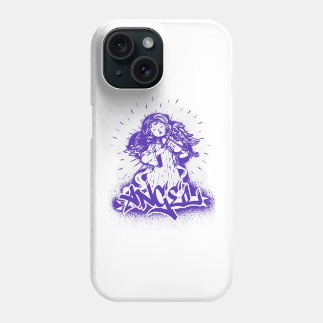 Angel with violin music instrument graffiti Phone Case by eyoubree