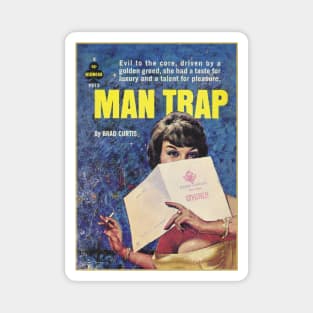 MAN TRAP - cool vintage pulp book art Magnet