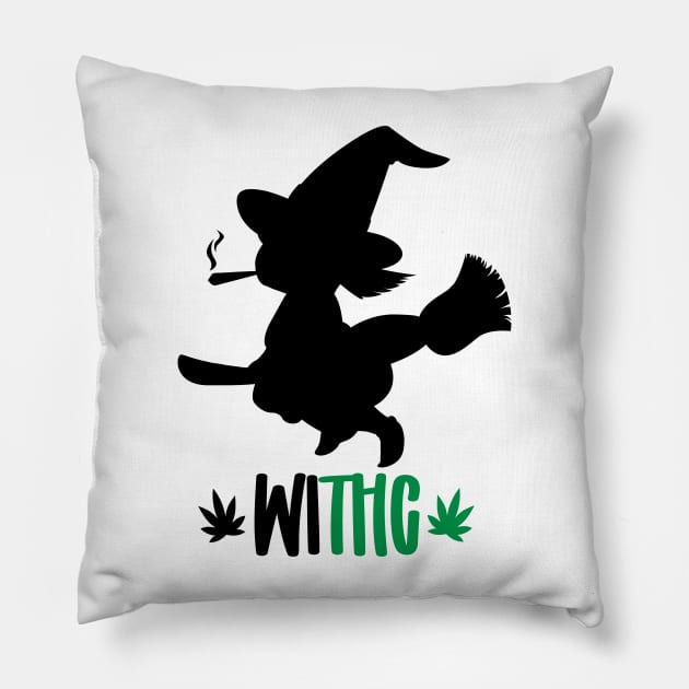 Smoking Witch Pillow by defytees