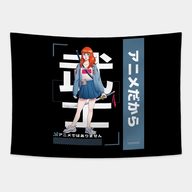 It's Not Cartoons It's Anime Lover Anime Girl Gift Tapestry by jodotodesign