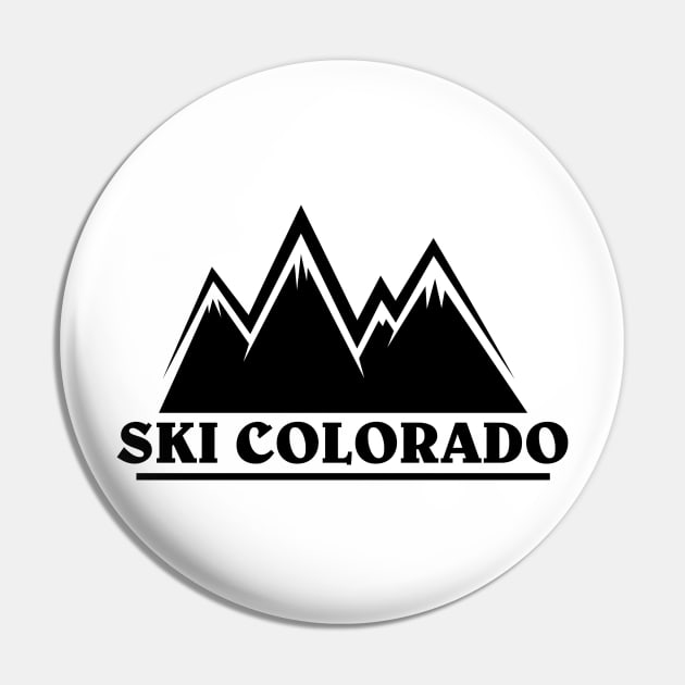 Ski Colorado Mountain Outline Pin by HolidayShirts