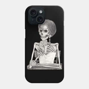 Female skeleton fashion model. Phone Case