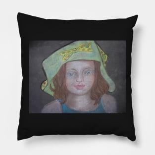 Young Girl In A Hat Pillow