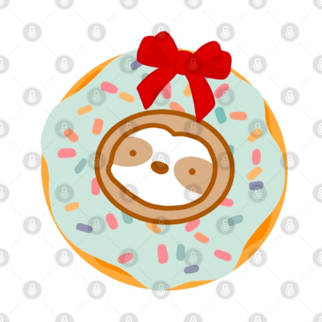 Christmas Wreath Donut Sloth by theslothinme