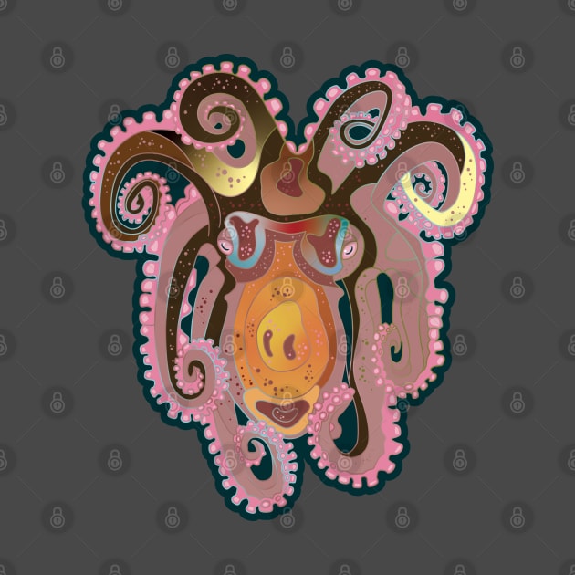 Octopus, pink and tan. by O GRIMLEY