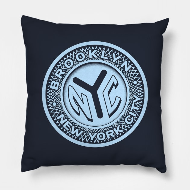 BROOKLYN TOKEN Pillow by LILNAYSHUNZ