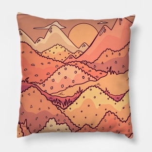 Of oranges and hills Pillow