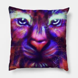 Purple Galaxy Lion Pillow