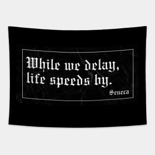 While we delay, life speeds by. Seneca quote Tapestry