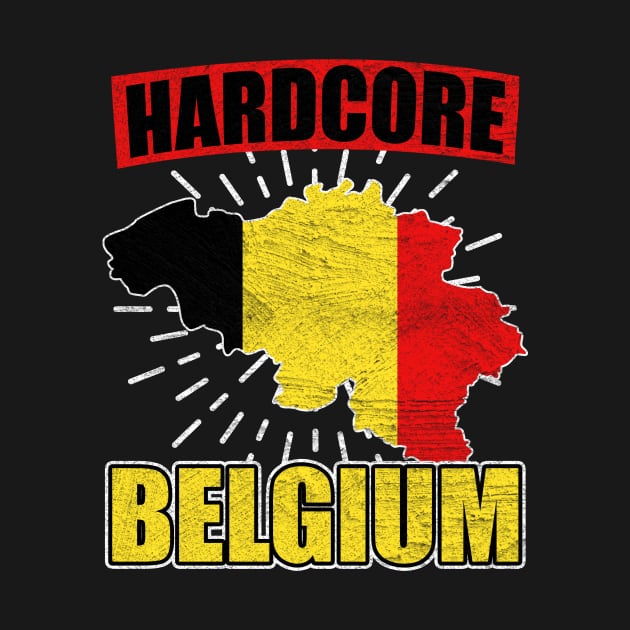 Hardcore Belgium Distressed by funkyteesfunny