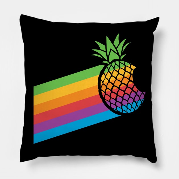 Pineapple Black 3 Pillow by DesignbyDrD