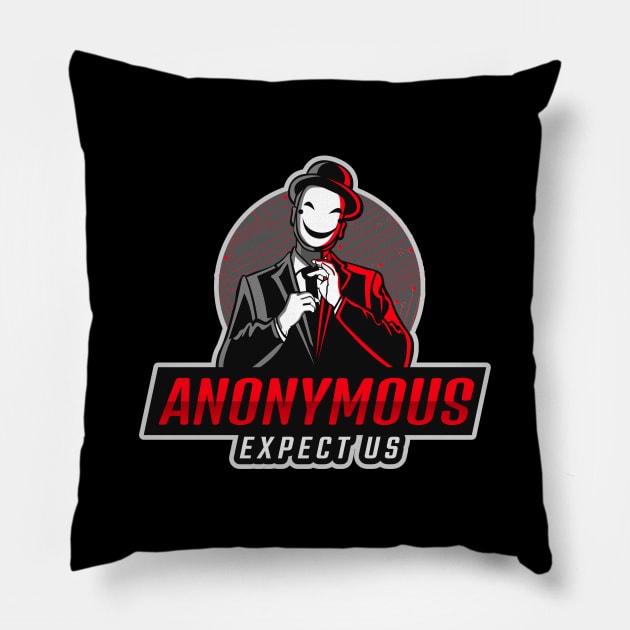 Anonymous - Expect us Pillow by Cyber Club Tees