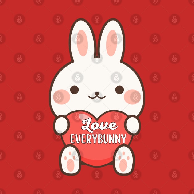 Love Every Bunny Rabbit Lover Funny Valentine by Illustradise