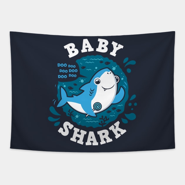 Baby Shark Boy Tapestry by Olipop