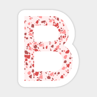 Pink Terrazzo Initial B Magnet