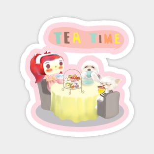 Kawaii Tea Time Party - Girls & Pets Magnet