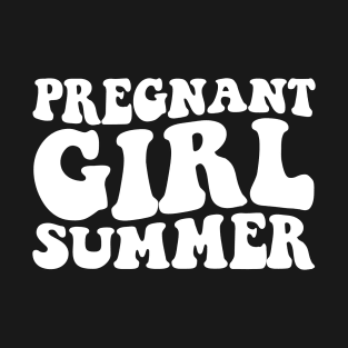 Groovy Pregnancy Reveal Pregnant Girl Summer Baby Shower T-Shirt