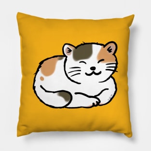 sleepy calico cat Pillow