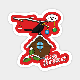 Bird House Merry Christmas Magnet