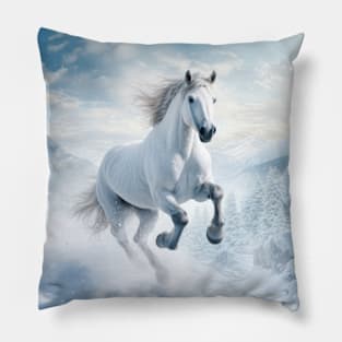 Horse Animal Wildlife Wilderness Colorful Realistic Illustration Pillow