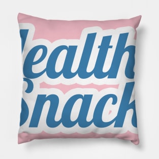 Healthy Snack-blue letters with white outline Pillow