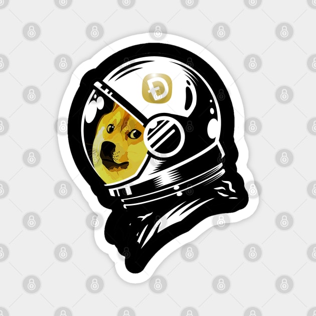 Dogecoin Rocket Dog Magnet by LunarLanding