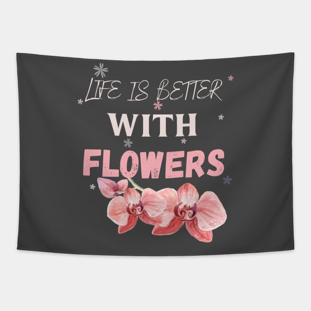 Flowers lover design gift for her who love floral design colorful flowers Tapestry by Maroon55